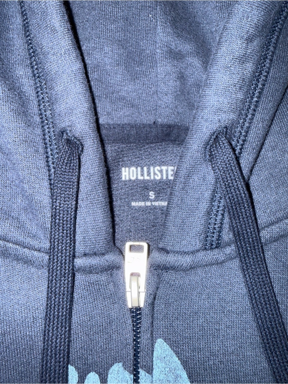 Hollister navy blue hibiscus zip up jacket size small - Picture 3 of 3